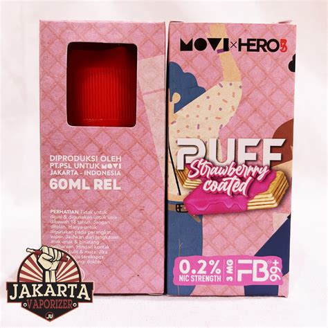 Jual PUFF STRAWBERRY COATED WAFER FB 99 60ML 3MG 6MG 9MG BY MOVI X