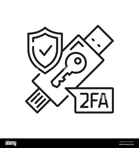 Fa Two Factor Authentication Usb Access Key Token Vector Icon Of