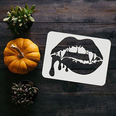 Wholesale FINGERINSPIRE Vampire Bleeding Lips Stencils Templates