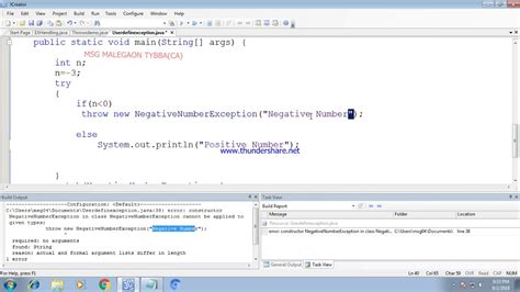 Java User Defined Exception Ex Negative Number Exception In Java