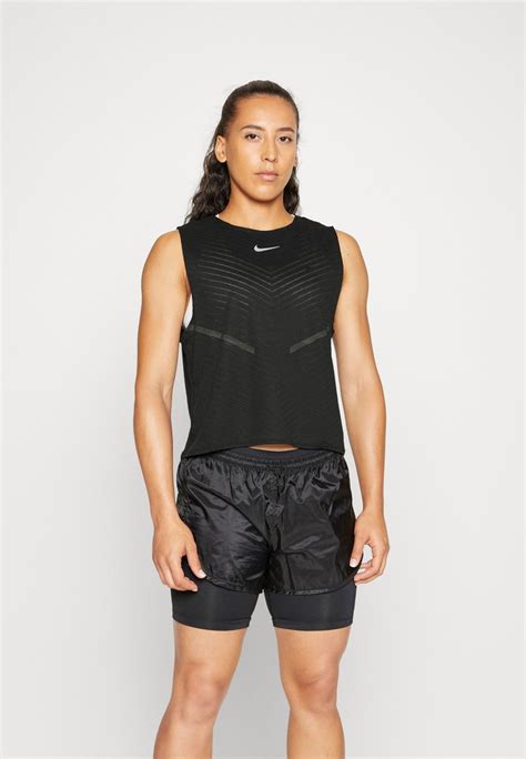 Nike Performance Run Tank Sport T Shirt Black Schwarz Zalando At