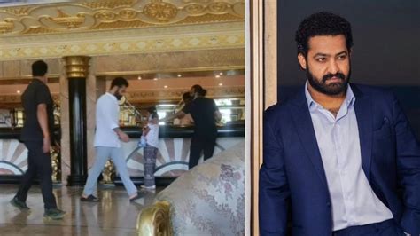 Jr Ntr Visits The Sets Of Allu Arjuns Pushpa At Film City In