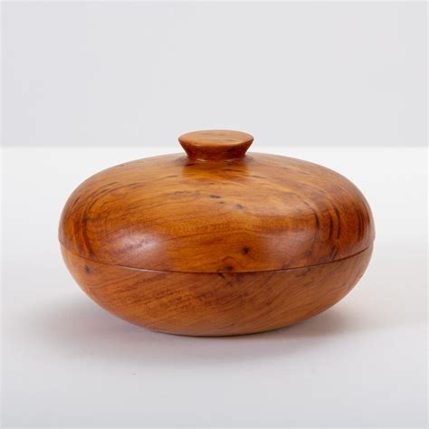 Decorative Turned Wood Bowl With Lid From New Zealand At Stdibs