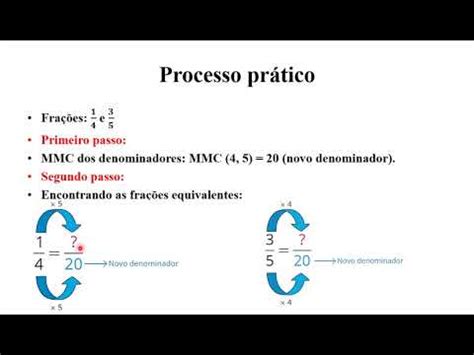 Matemática 6 ano reduzindo frações a um mesmo denominador YouTube