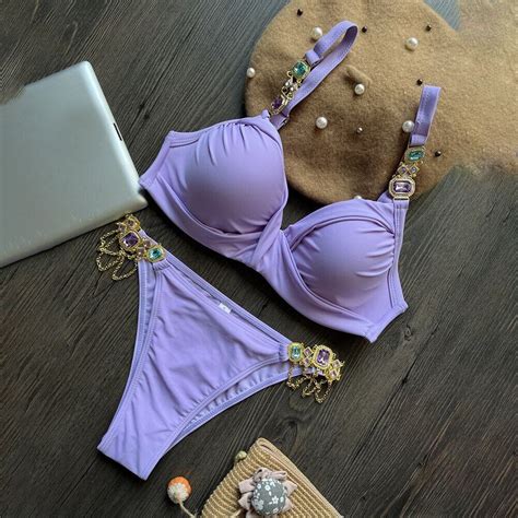 Glamouröses Strass Bikini Set für Damen mit Kristall Diamant Akzenten