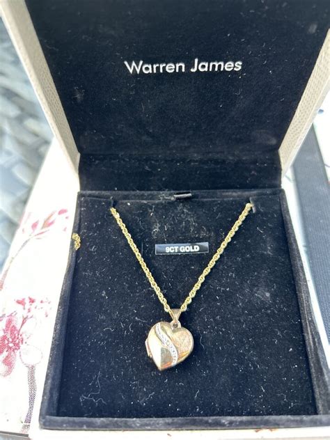 Warren James 9 Ct Gold Necklace Locket Brand New In Box Unwanted T