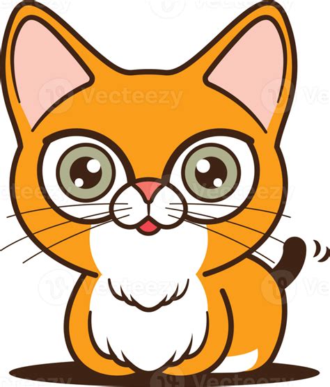 dibujos animados lindo gato atigrado naranja agitando cola ilustración