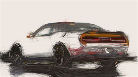 Dodge Challenger Gt Awd Draw Digital Art By Carstoon Concept Fine Art