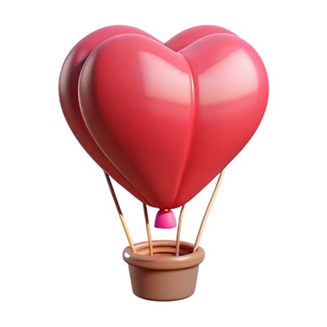 Love Hot Air Balloon 3d Illustration 47530625 PNG