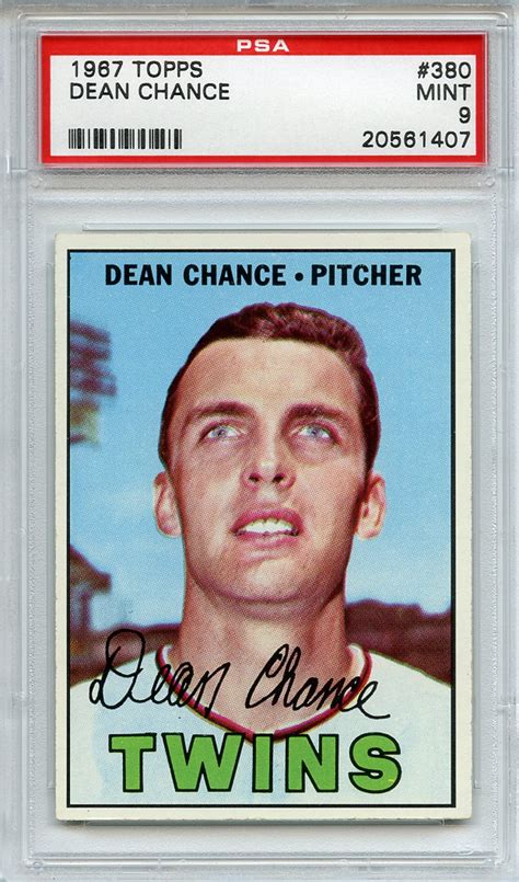 Lot Detail 1967 Topps 380 Dean Chance PSA MINT 9