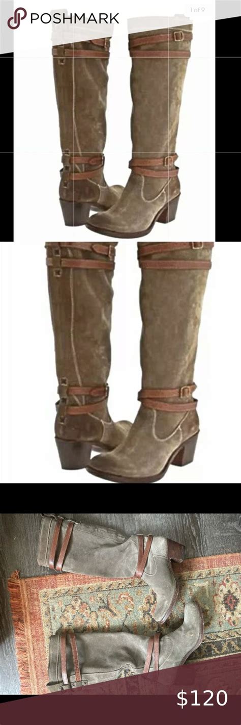 Copy Frye Boots Size 8 Brown Suede With Grey Ish Tones With Brown