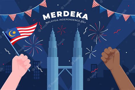 Premium Vector Merdeka Malaysia Independence Day With Hands