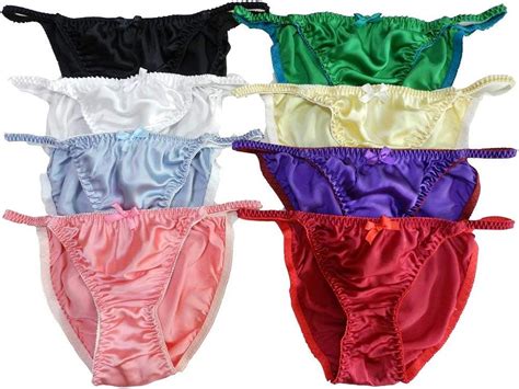 Yavorrs Women S Silk Panties Satin Bikini Style Elastic Waistband Double Layer Gusset