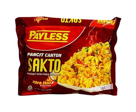 Payless Pancit Canton Sakto Instant Stir Fried Noodles Xtra Hot Flavor G