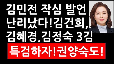 강신업변호사김민전 작심발언 난리났다 김건희 김혜경 김정숙 3김 특검하자 권양숙도 Youtube