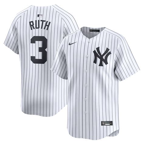 Men S New York Yankees Babe Ruth Nike White Home Limited Player Jersey Official New York