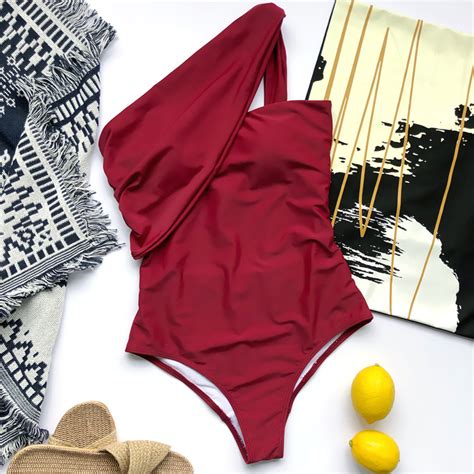 One Shoulder Sexy Beach Bikini One Piece Swimsuit On Luulla