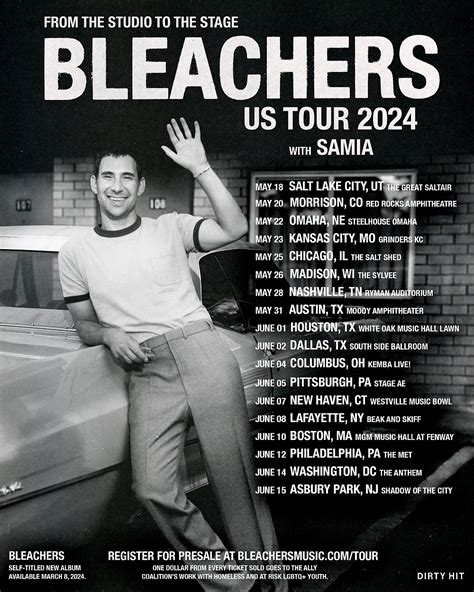 Bleachers 2024 Tour Dates Tickets - Emelda Rosaleen