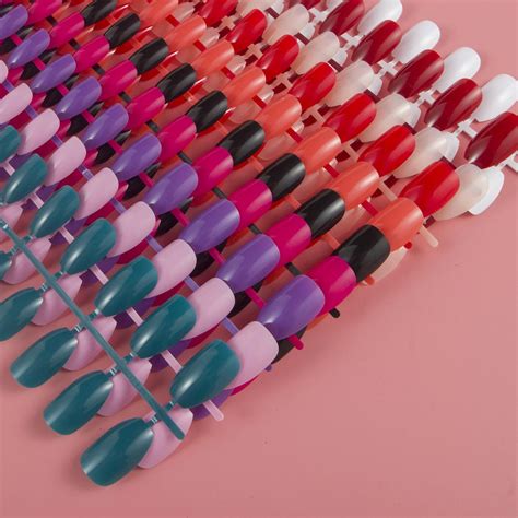 Juego de uñas Postizas de colores sólidos Kit de uñas Postizas