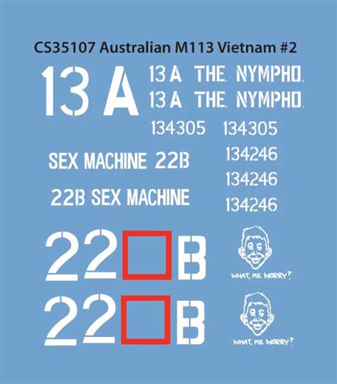 Aust M113 Vietnam Sex Machine And Nympho Callsign Models 35107