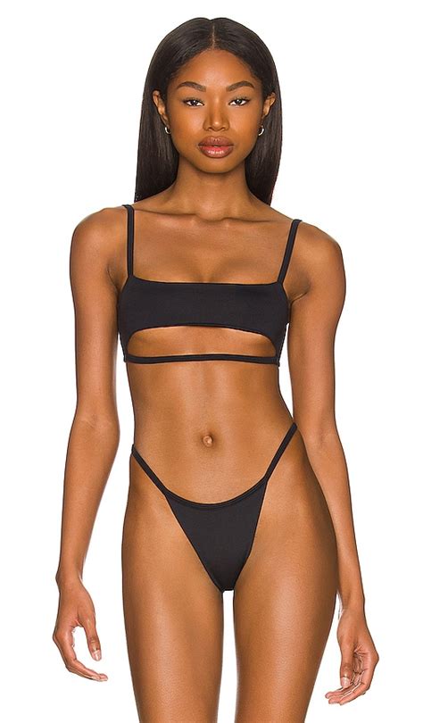 Indah Leann Cut Out Bikini Top In Black Modesens