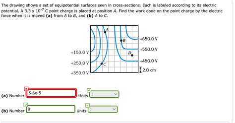 Solved The Drawing Shows A Set Of Equipotential Surfaces Chegg