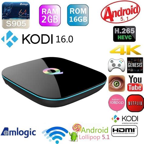 HONGYU Q Box Android 5 1 Kodi 16 0 Tv Box Amlogic S905 Quad Core 4K