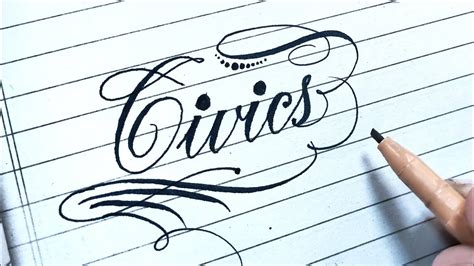 How To Write Civics In Stylish Calligraphy Way Youtube