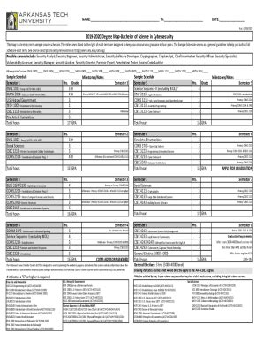 Fillable Online 2019 2020 Degree Map Bachelor Of Science In