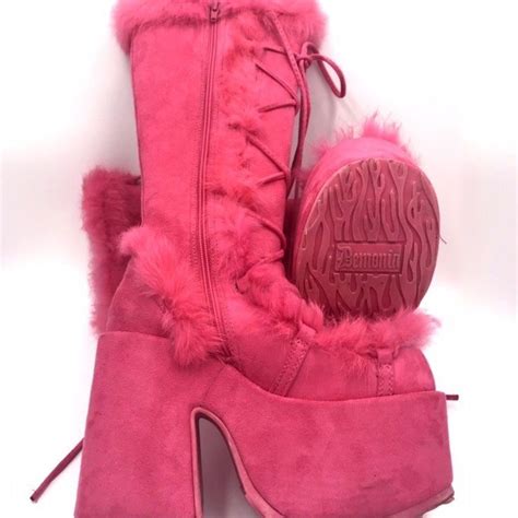 I Didnt Know They Had Hot Pink Ones😍💕 Demonia Boots Funky Shoes