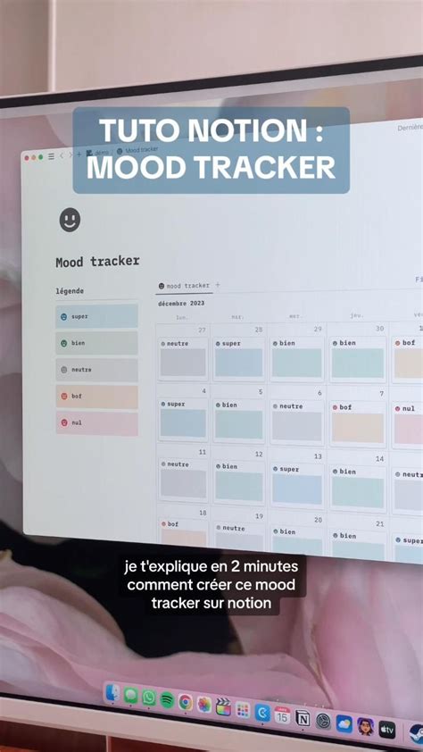 Tuto Notion créer un mood tracker in 2024 Planner writing Daily