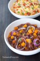 Longanisa Fried Rice And Ginisang Corned Beef With Kalabasa Panlasang