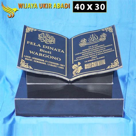 Jual Batu Nisan Makam Maesan Kuburan Granit Model Bentuk Buku Dan