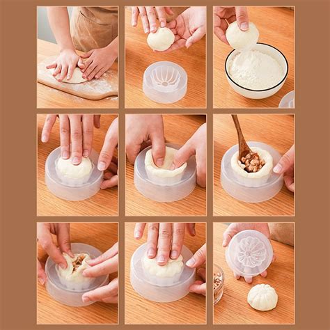 Steamed Stuffed Bun Maker Chinese Baozi Dumpling Moon Cake Mold Baking