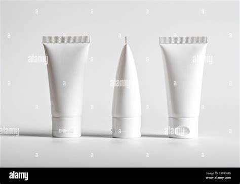 Cream Tubes Front Back And Side Views Cosmetic Containers Mockups