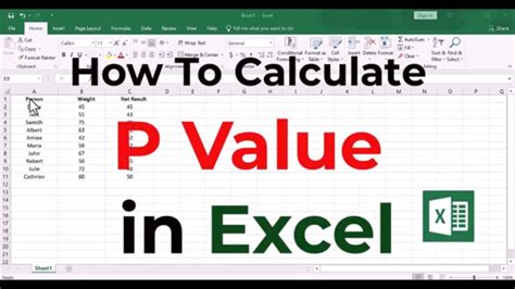 How To Calculate P Value In Excel Perform P Value In Microsoft Excel