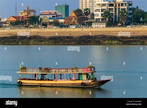 Sunset Cruise Boat At The Confluence Of The Tonle Sap Mekong Rivers