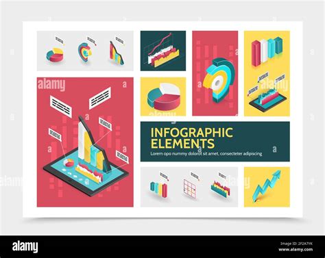 Isometric Abstract Infographic Concept With Colorful Business Diagrams