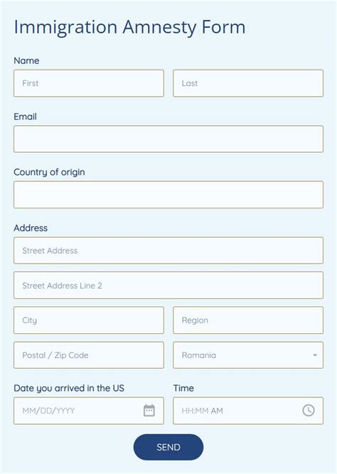 Free Immigration Amnesty Form Template Formbuilder