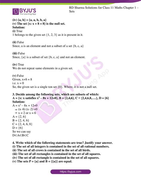 Rd Sharma Solutions For Class Maths Updated For Chapter Sets