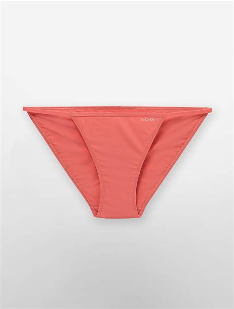 Calvin Klein Underwear Sleek String Bikini In Orange Lyst