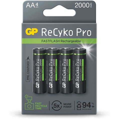 Pile Rechargeable Lr Aa Nimh Gp Batteries Recyko Pro Photo Hr