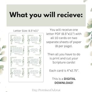 Anxiety Scripture Cards Nlt Verse Cards Printable Cards Etsy