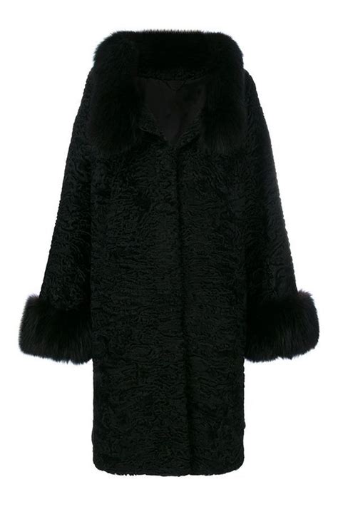 Black Lamb Fur Coat Erminia | SKANDINAVIK FUR