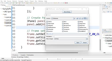 Java Swing JFileChooser TestingDocs