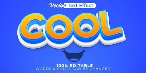 Effet De Texte Vectoriel Cool éditable Alphabet Cartoon Face Emoji