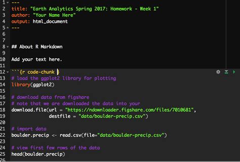 Document Your Science Using R Markdown And R Earth Data Science