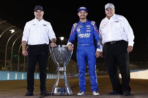 Portraits of a champion: 2021 title winners with their trophies | NASCAR