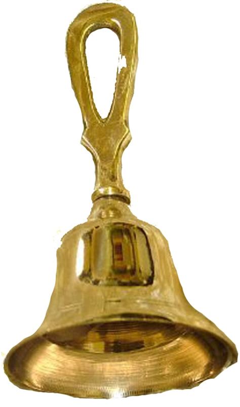 Sm Solid Brass Looped Reception Hand Held Bell Ring Handle