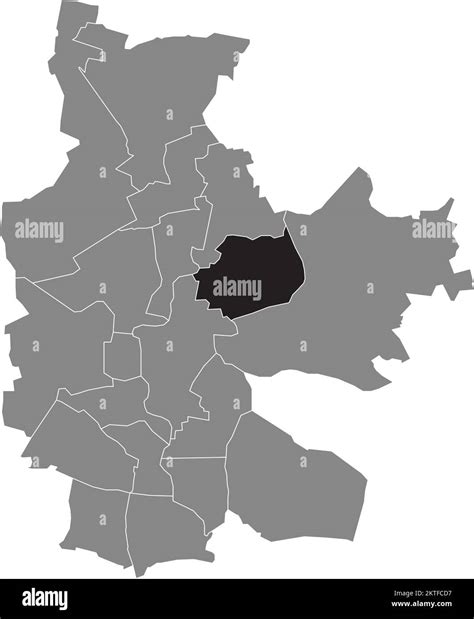 Black Flat Blank Highlighted Location Map Of The MERZDORF DISTRICT